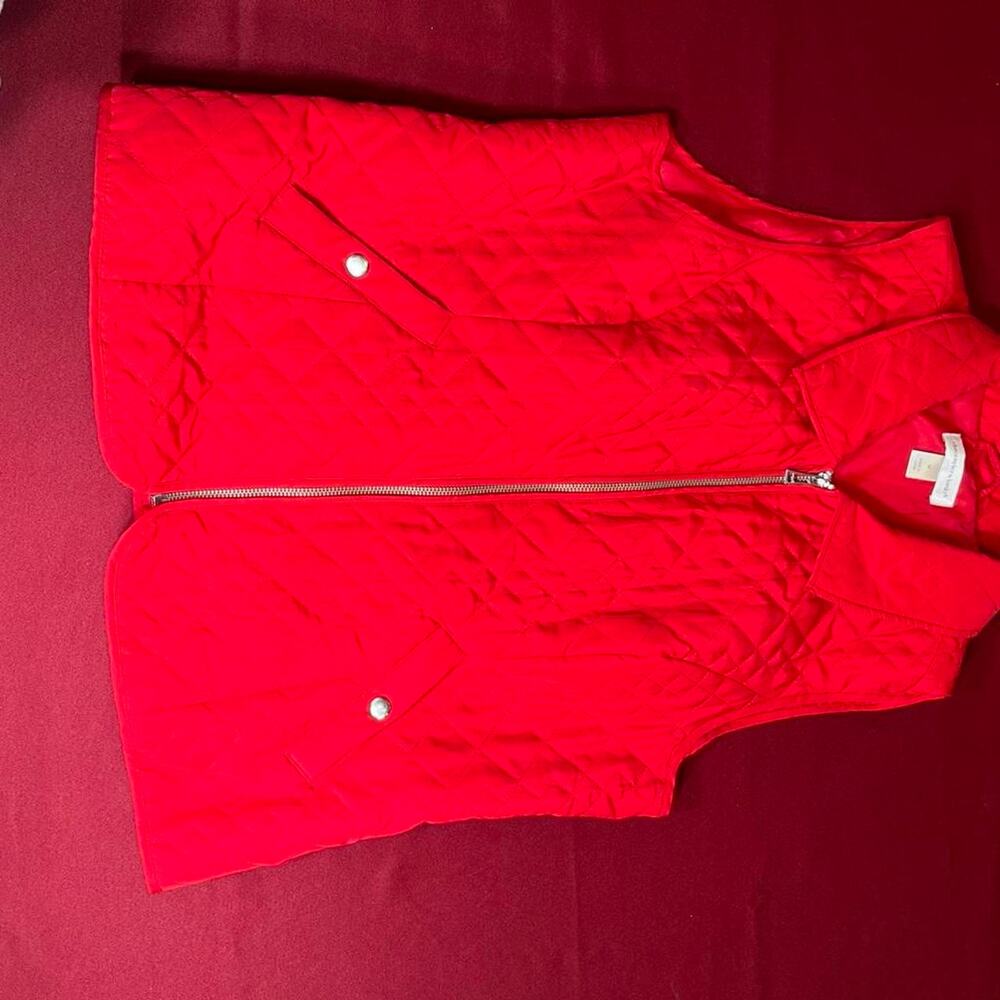 Christopher & Banks Red Diamond Quilted Vest Size M